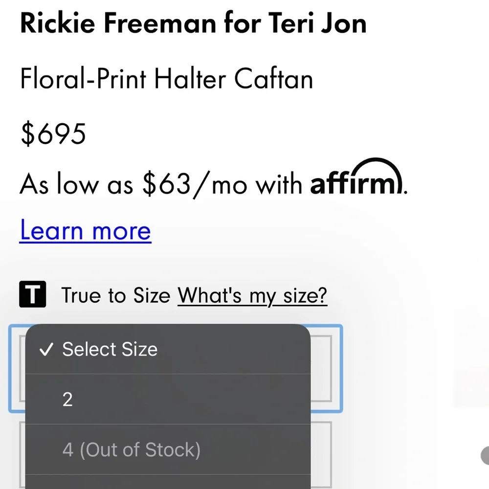 RICKIE FREEMAN FOR TERI JON Brdr Prt Halter Caftan Size 4 - Picture 5 of 7
